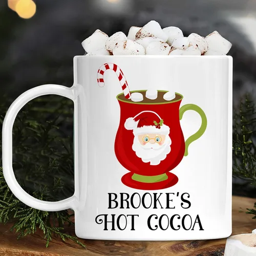 Miniatura 6 de Taza personalizada de los niños de los personajes del cacao caliente del día festivo con nombre, polímero ligero