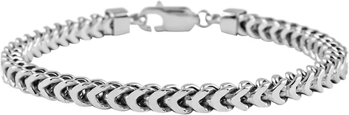 Savlano Pulsera de plata de ley 925 chapada en rodio de 0.138 in y 0.217 in (0.217 in) para hombre, fabricada en Italia, viene con una caja de regalo