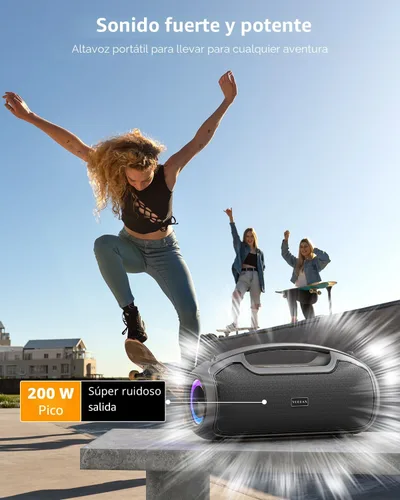 Miniatura 4 de Altavoces Bluetooth portátiles inalámbricos de actualización, sonido fuerte de 200W (pico)/graves profundos para fiesta, altavoz impermeable al aire