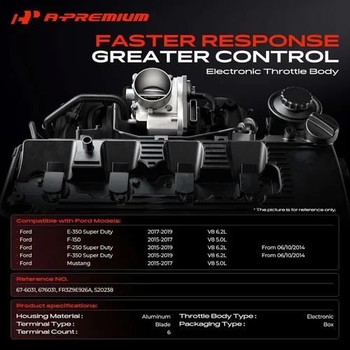 Miniatura 2 de A-Premium Conjunto de Cuerpo de Acelerador Electrónico Compatible con Ford F-150 F150 Mustang 2015-2017, F-250 F-350 Super Duty 2015-2019, E-350