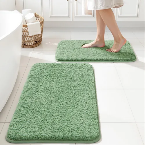 Miniatura 90 de MIULEE Juego de 2 alfombras de baño antideslizantes peludas extra gruesas y suaves, alfombrillas de baño de microfibra suave absorbente de agua