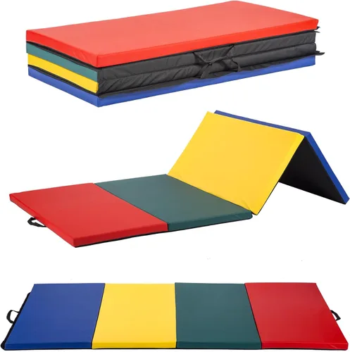 Miniatura 20 de Gymnastics Tumbling Mat Portable Gymnastics Mat Foldable Tumbling Mat 2ft W 6ft L/4ft W 6ft L/4ft W 8ft L/4ft W 10ft Exercise Mat Yoga Mat with