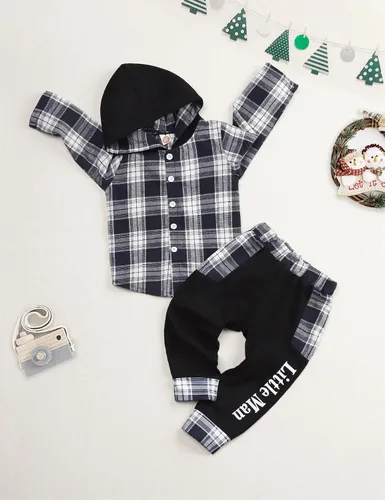 Miniatura 43 de Conjunto de ropa para bebés y niños pequeños, camisa con capucha y pantalones deportivos para otoño e invierno