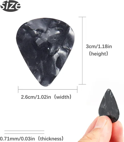 Miniatura 5 de Correa ajustable para guitarra incluye 2 cierres de correa y 2 púas a juego y 1 portapúas y 1 botón de correa de cuero.