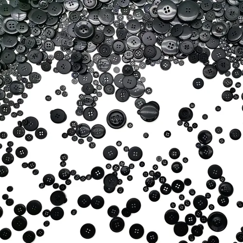 Miniatura 4 de 600-700 botones negros para manualidades, varios botones negros para manualidades, botón negro mixto para artes, manualidades, decoración de Navidad