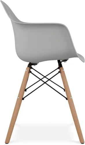 Miniatura 5 de Sillones piramidales de plástico y madera de haya de 17.5" en azul (juego de 2)