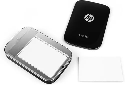 Miniatura 17 de Impresora de fotografías portátil HP Sprocket (negra), con papel fotográfico adhesivo Zink, Negro