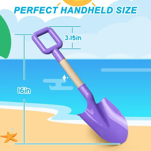 Miniatura 2 de Amarlozn Palas de arena de playa de juguete para niños, kit de herramientas de jardinería jumbo, pala de plástico ABS de madera resistente de 16