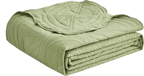 Miniatura 8 de DaisyHuang Colcha de gran tamaño, funda de cama tamaño King, juego de colcha moderno y contemporáneo, costuras reales, reversible, ligero, 5 piezas