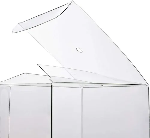 Cajas de manzana de caramelo de 4 x 4 x 4 con agujero para palitos, paquete de 25, caja de regalo transparente para dulces, cupcakes, macarrones,