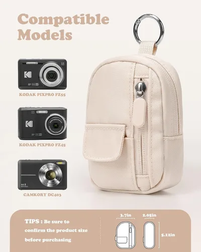 Miniatura 2 de SQERO Funda suave para cámara digital KODAK PIXPRO FZ55/FZ45/CAMKORY DC403 FHD 1080P, bolsa para cámara de viaje, bolsa de transporte pequeña