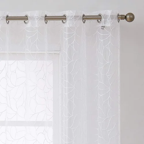 Miniatura 7 de Warm Home Designs Par de 2 cortinas de longitud corta de 54 pulgadas de ancho x 63 pulgadas de largo, cortinas transparentes bordadas con bordado