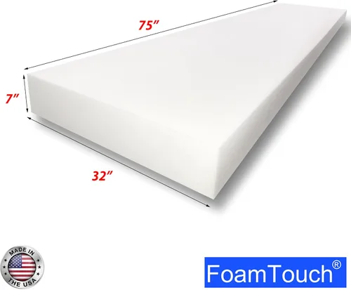 Miniatura 51 de FoamTouch Colchón litera de 7 pulgadas de alto x 28 pulgadas de ancho x 72 pulgadas de largo (solo espuma), carbón, sin funda