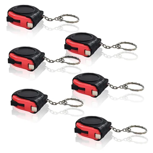 Cinta métrica retráctil para niños, mini llavero métrico / pulgadas, regla de cinta métrica portátil con bloqueo deslizante estable para medir el