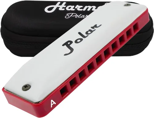 Harmo Polar Natural Menor Armónica Key of A - Especializada para azules menores naturales, jazz, rock, folk y pop, órgano bucal con estuche,