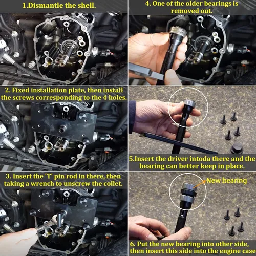 Miniatura 3 de Kit instalador y extractor de cojinetes de leva interior compatibles con Harley Davidson TC 88 96 103 110 Twin Cam & Dyna