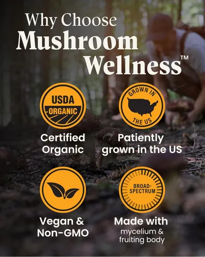 Miniatura 4 de Mezcla Cordyceps de bienestar de hongos con cápsulas Reishi: cápsulas orgánicas de hongos, suplemento en polvo de hongos, apoya el sistema