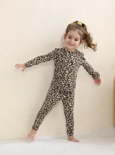 Miniatura 26 de GUISBY Conjunto de pijama de rayón de bambú para niños y niñas, ajuste cómodo, para uso diario, conjunto de pijama de 2 piezas