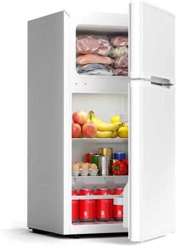 Miniatura 12 de COWSAR Refrigerador de oficina de 2.45 pies cúbicos con congelador, refrigerador de dormitorio de 2 puertas reversibles con 2 estantes extraíbles