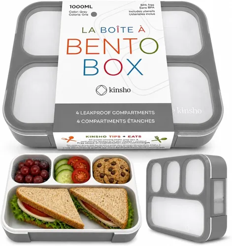 Miniatura 9 de kinsho Bento-Box Lonchera para Niños y Niñas, Recipientes de Comida y Aperitivos para Guardería de Niños Pequeños, Escuela, Viajes, Loncheras Para