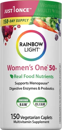 Rainbow Light Multivitamínico para Mujeres 50+, Vitamina C, D y Zinc, Probióticos, Women's One 50+ Multivitamínico Proporciona Apoyo Inmunológico de