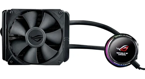 Miniatura 9 de Asus ROG RYUO 240 RGB AIO Enfriador líquido de CPU 9.449 in Radiador Dual 4.724 in 4-Pin PWM Ventilador con panel OLED y ajuste de ventilador 1.77