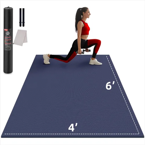 Miniatura 18 de GymCope - Alfombra grande para entrenar en casa, 12 x 6 pies, 10 x 6 pies, 9 x 6 pies, 8 x 6 pies, 7 x 5 pies, 6 x 4 pies, extragrueso, alfombra