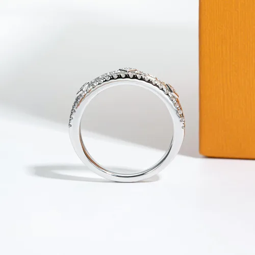 Miniatura 7 de Anillos de eternidad de moissanita, anillos de boda, color D, claridad VVS1, redondo, corte brillante, plata de ley 925, 56 piedras, anillos