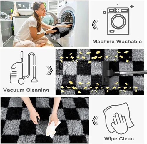 Miniatura 41 de Alfombras de área de 8x10 para sala de estar, alfombra shaggy grande ultra suave y esponjosa para dormitorio, alfombras de felpa mullida Blanco crema