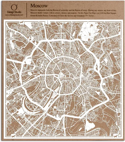 Miniatura 135 de O3 Design Studio Aberdeen - Mapa de papel cortado en papel blanco de 12 x 12 pulgadas