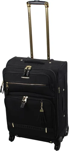Miniatura 5 de Steve Madden Designer Luggage Collection Maleta ligera expandible de 24 pulgadas Bolsa a cuadros con ruedas giratorias de tamaño mediano