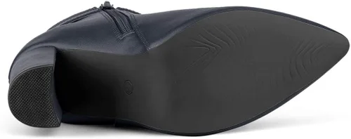 Miniatura 5 de Allegra K Botines de tacón decorativo con hebilla en punta para mujer