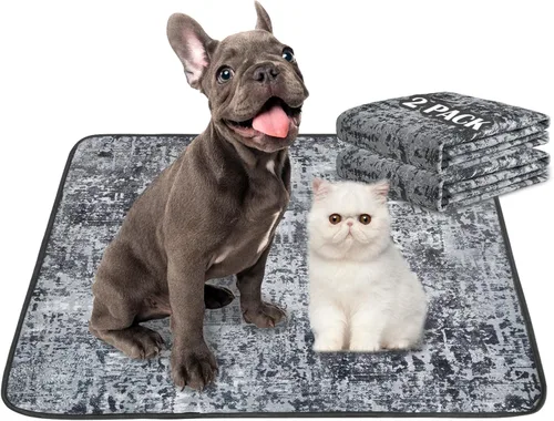 Miniatura 10 de Qeils Almohadillas Lavables para Orina para Perros, Paquete de 2 Almohadillas Reutilizables para Cachorros de 18"x24" Superabsorbentes a Prueba