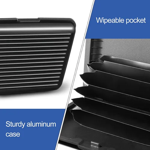 Miniatura 5 de 2 piezas de soporte delgado para tarjetas de crédito mini protector de tarjeta de crédito protector de aluminio para tarjetas de visita organizador