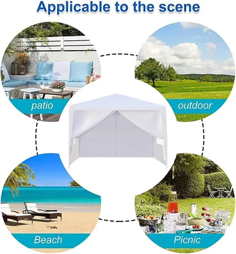 Miniatura 7 de Toldo de Gazebo para Exteriores, Carpa para Fiestas de Boda, Tienda de Refugio para Campamento, Refugio Instantáneo Comercial, Tienda Impermeable