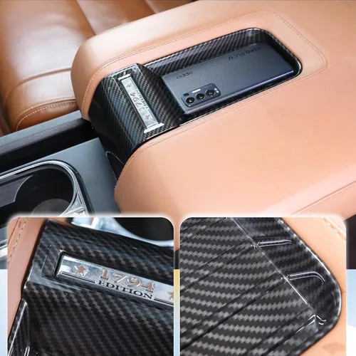 Miniatura 8 de Caja de Reposabrazos de Consola Central Caja de Almacenamiento Cubierta Calcomanía de Ranura Accesorios de Automóvil para Toyota Tundra 2014-2021
