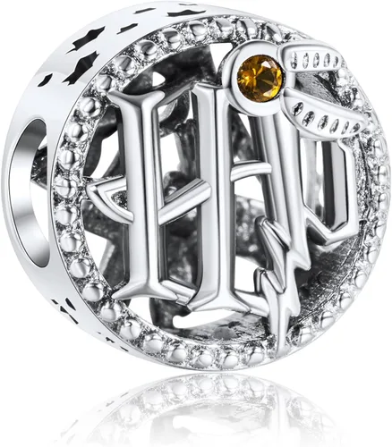 RMMY Harry - Dije de plata de ley 925 para pulsera y collar para regalo de cumpleaños para mujeres y niñas Plata esterlina Circonita cúbica