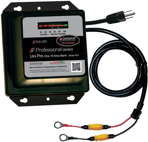 Cargador profesional Dual Pro con salida de 12 V, negro/platino