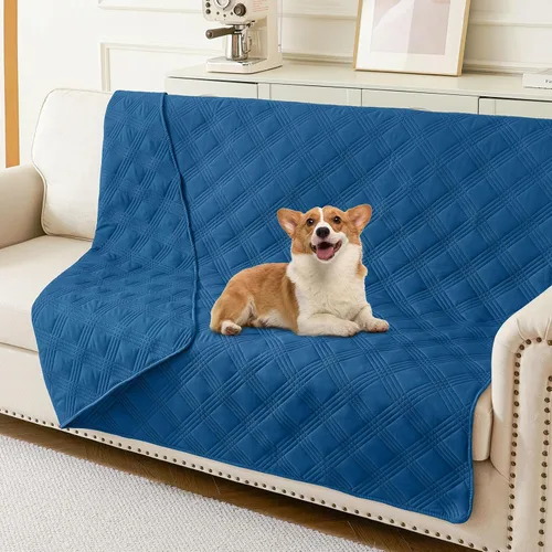Miniatura 46 de hyha Manta impermeable para perros, manta reversible para cama de mascotas, funda suave para sofá/sillón lavable para perros, fundas impermeables