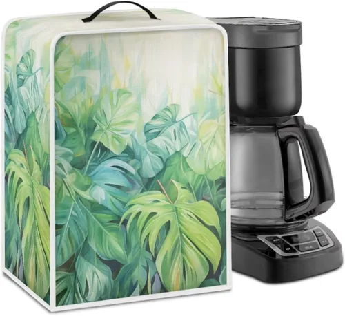 Miniatura 55 de Funda para cafetera, poliéster, azul, se adapta a la mayoría de máquinas de café estándar, protector resistente al polvo, huellas dactilares