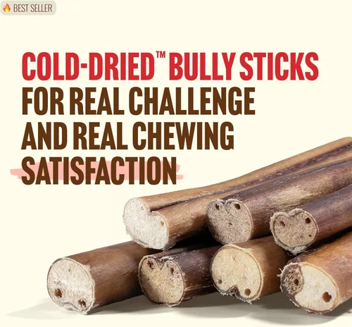 Miniatura 2 de Natural Farm Cold-Dried™ Bully Sticks de 6 pulgadas (5 unidades) - Masticables para perros sin olor, con alto contenido de proteínas, 100% carne