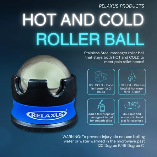Miniatura 3 de Harmony ICE - Pelota de masaje Hot Roller, gel aislante que mantiene la temperatura fría o del calor, acero inoxidable de grado alimenticio, masaje