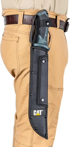 Miniatura 4 de Cat Machete recto con sierra, 19 pulgadas, funda de correa para el hombro, cuchillo de hoja de acero inoxidable con mango ergonómico de herramienta