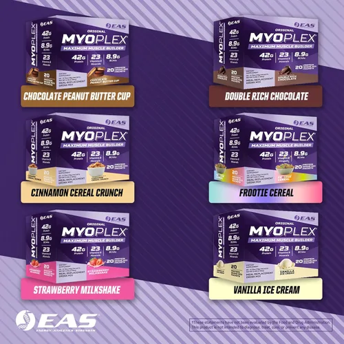 Miniatura 5 de EAS Original Myoplex Maximum Muscle Builder, mezcla de proteínas de reemplazo de comidas, mezcla de proteínas de calidad, 1.48 oz de proteína, 20