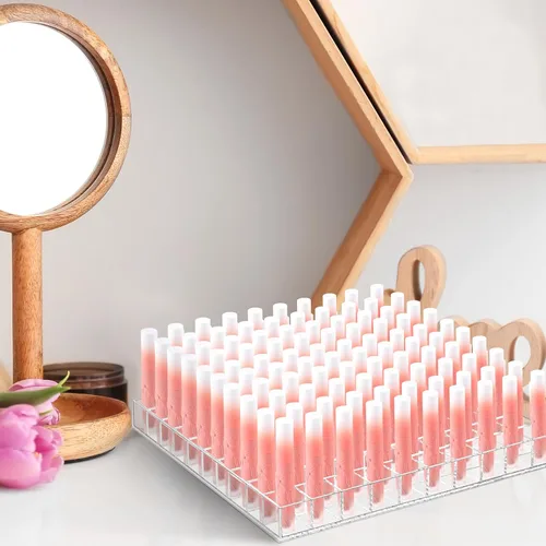 Miniatura 5 de Mumufy Soporte para lápiz labial, organizador de acrílico transparente, organizador de brillo de labios, estuche de plástico para cosméticos