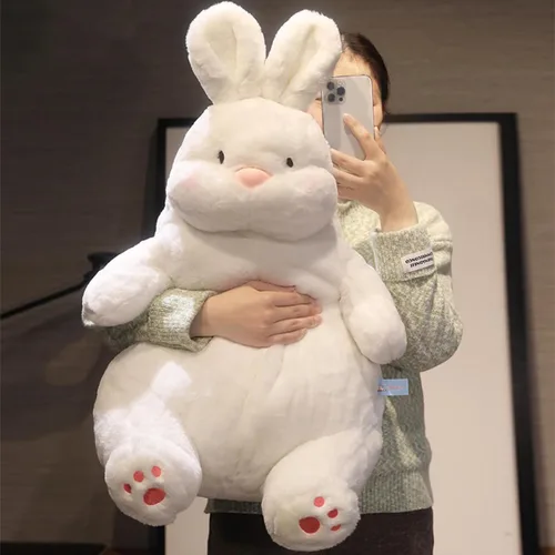 Miniatura 2 de ARELUX Almohada de felpa gigante de conejo de 22 pulgadas, gran animal de peluche para abrazar: suave, cuerpo grande para dormir, almohada esponjosa