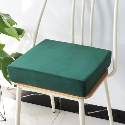 vctops Cojín de espuma de terciopelo antideslizante suave con funda extraíble, para alivio y comodidad (verde, 20 x 20 x 2 pulgadas)