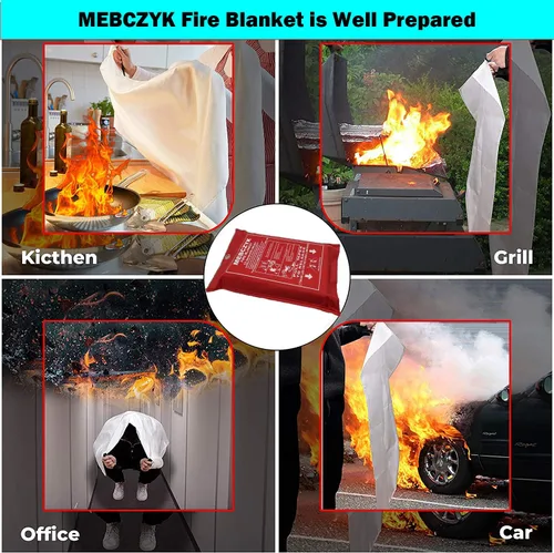Miniatura 7 de Manta de emergencia para cocina con revestimiento de silicona. Manta ignífuga para el hogar para cocina, campamento, oficina, barbacoa, soldadura