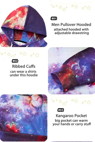 Miniatura 5 de RAISEVERN Sudadera con capucha para hombre y mujer, con estampado 3D, forro polar, manga larga, sudadera con capucha