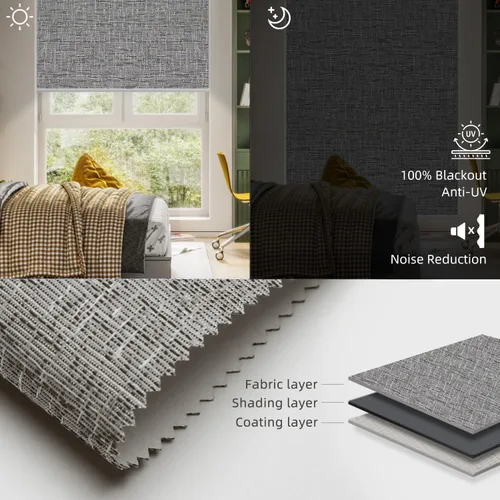 Miniatura 4 de SmartWings Persianas Motorizadas con Sombras para Ventana Control Remoto Funciona con Thread Apple Homekit Z-Wave Alexa 100% Blackout de Doble Cara